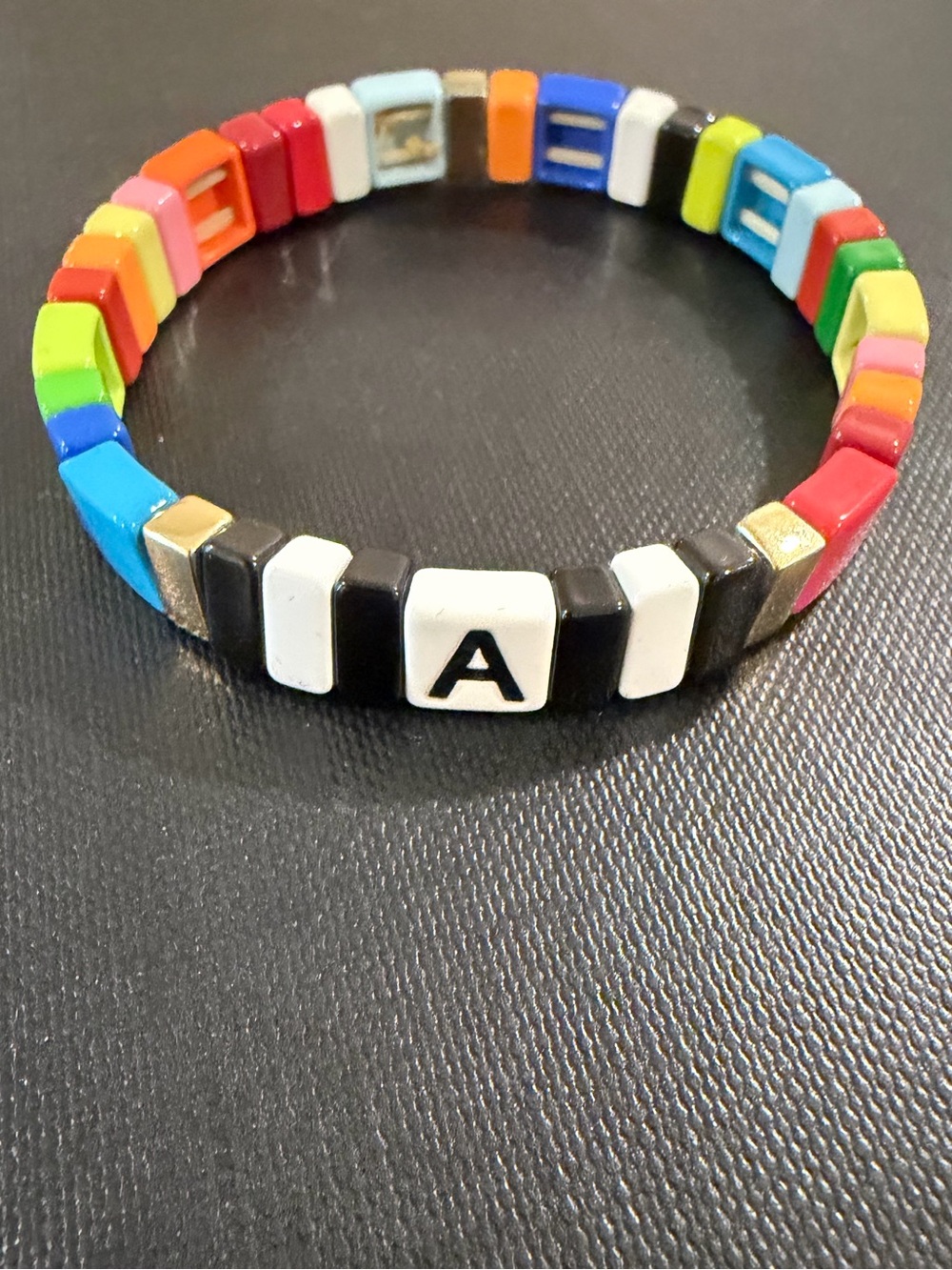 Roxanne assoulin multi color initial bracelet